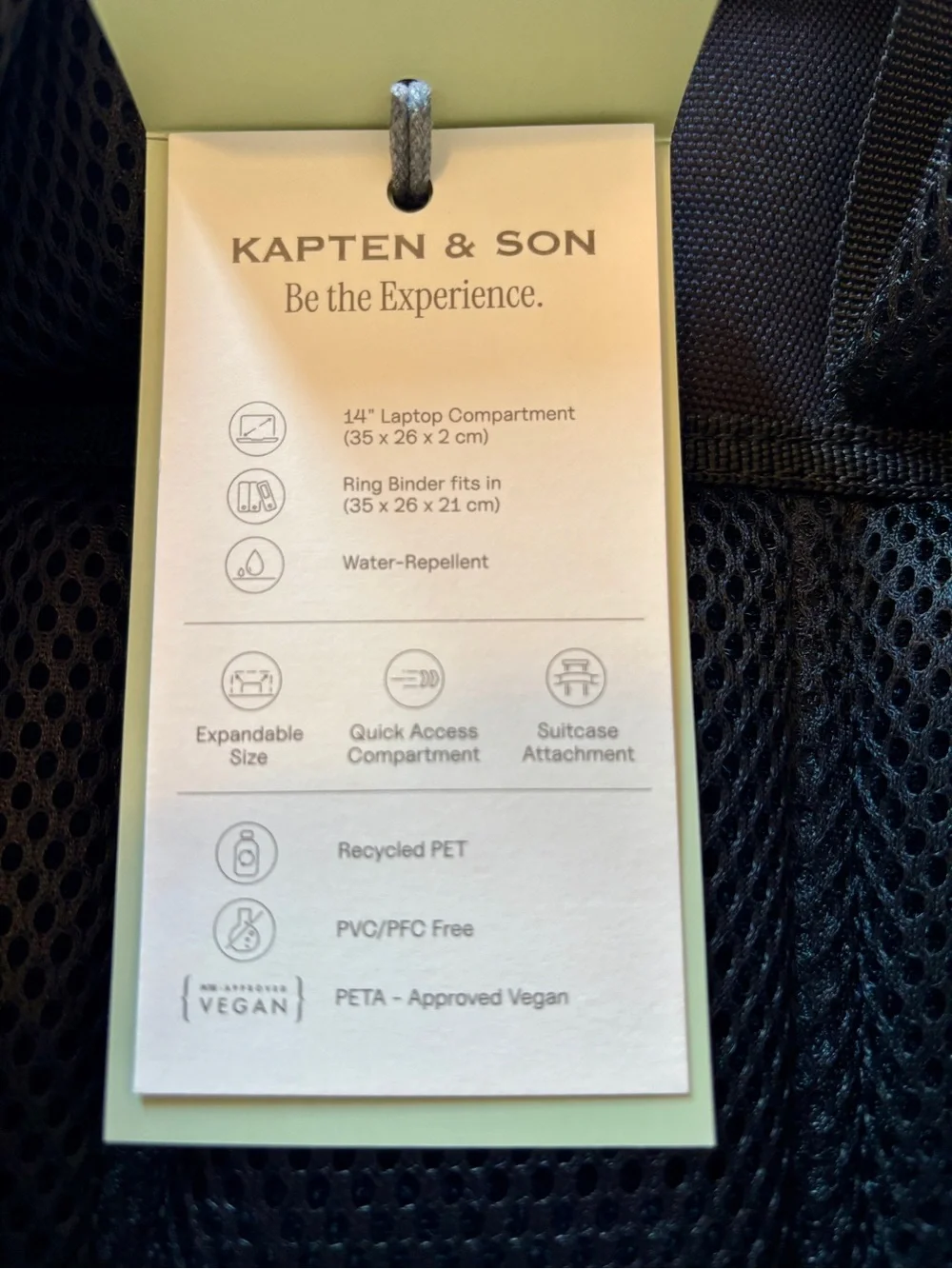 Kapten & Son Black Roll-Top Backpack with Matte Front